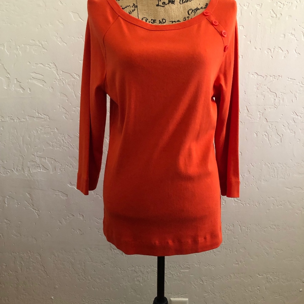 Burnt orange long sleeve blouse, XL